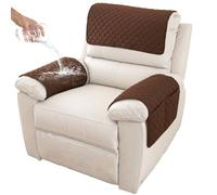 GYHH Funda para Reposabrazos De Sofá, Funda para Reposacabezas para Sillón Reclinable, Funda para Sillón, Protector De Muebles Acolchado Antideslizante (Coffee,1 Seat Recliner | 3 pc)