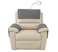 GYHH Funda para Reposabrazos De Sofá, Funda para Reposacabezas para Sillón Reclinable, Funda para Sillón, Protector De Muebles Acolchado Antideslizante (Dark Gray,1 Seat Recliner | 3 pc)
