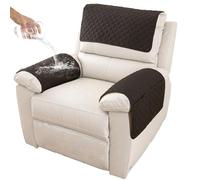 GYHH Funda para Reposabrazos De Sofá, Funda para Reposacabezas para Sillón Reclinable, Funda para Sillón, Protector De Muebles Acolchado Antideslizante (Black,1 Seat Recliner | 3 pc)
