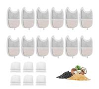 GYing 24 paquetes fuente de flores filtros para gatos, filtro de carbón de 12 piezas y esponja de espuma de 12 piezas para gato 4l con detector de movimiento YPD-C004 con resina y carbón activado