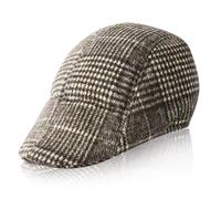 GYIOFAI Gorra plana para hombre, gorra de periódico, boina de tweed, sombrero de conducción, boina irlandesa Gatsby, sombreros de caza Cambridge, para primavera, otoño e invierno, marrón, Talla única