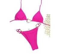 Gyios bañador Bikini Sexy con Correa Ajustable para Mujer - Traje De Baño Dos Piezas Dividido Cordones Color Sólido Playa, Piscina, Vacaciones Verano-el Estornudó-m