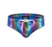 Gyios bañador Men Swim Trunks Quick Dry Padded Beach Shorts Snakeskin Print Lightweight Elastic Waist Board Summer Surf-708rainbow-m