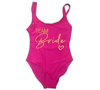 Gyios bañador Mujeres Novia Y Equipo Traje De Baño Una Sola Pieza, Oro Impresión para La Fiesta Soltera, Vacaciones En Piscina Playa-Hot Pink2-s