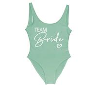 Gyios bañador Mujeres Novia Y Equipo Traje De Baño Una Sola Pieza, Oro Impresión para La Fiesta Soltera, Vacaciones En Piscina Playa-Green Team1-xl