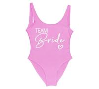 Gyios bañador Mujeres Novia Y Equipo Traje De Baño Una Sola Pieza, Oro Impresión para La Fiesta Soltera, Vacaciones En Piscina Playa-Pink Team1-s