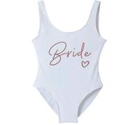 Gyios bañador Mujeres Novia Y Equipo Traje De Baño Una Sola Pieza, Oro Impresión para La Fiesta Soltera, Vacaciones En Piscina Playa-bride1-xxl