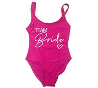 Gyios bañador Mujeres Novia Y Equipo Traje De Baño Una Sola Pieza, Oro Impresión para La Fiesta Soltera, Vacaciones En Piscina Playa-Hot Pink1-s