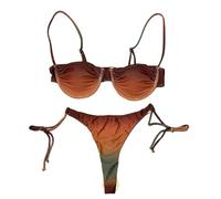 Gyios bañador Push Up Micro Bikini For Women - Sexy Low Waist Brazilian Swimwear Patchwork 2-Piece Set Beach, Pool, Summer Vacation-bikini7-m