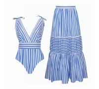Gyios bañador Sexy One Shoulder Swimsuit For Women - Ruffle Monokini with Skirt Bodysuit Beach, Pool & Summer Vacation-Swimsuit and Skirt_a-s