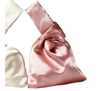 Gyios Bolso De Muñeca Mini Nudos Mujeres, Hombro Compras Plegable Casual Vintage Para Estudiantes-rosa Oscuro