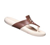 Gyios Chanclas De Playa Hombre Hombres 5cm Dos Tonos Eva Chanclas, Carta Impresión Masaje Antideslizante Tanga Sandalias para La Calle Al Aire Libre Diario Casual-kakhi-44 45