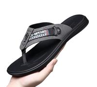 Gyios Chanclas De Playa Hombre Infradito Uomo Flip Flops In Microfibra Da Uomo, Cuscino Schiuma Di Lattice E Suola Gomma, Sandali Casual per La Spiaggia Estiva All'aperto-grey-40
