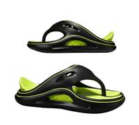 Gyios Chanclas De Playa Hombre Sandalias Novidad Los Hombres, Suela Plataforma Gruesa 3-5 Cm, Exterior Goma Antideslizante, PVC Y Eva Transpirables para La Verano-Black and Green-43-44