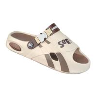 Gyios Chanclas Hombre Mens Carta Impresión Eva Diapositivas, Hebilla Ajustable Zapatillas De Cojín Nube, Antideslizante Diapositivas Al Aire Libre Verano Transpirable-light Khaki-44 45