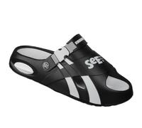 Gyios Chanclas Hombre Mens Carta Impresión Eva Diapositivas, Hebilla Ajustable Zapatillas De Cojín Nube, Antideslizante Diapositivas Al Aire Libre Verano Transpirable-black-44 45