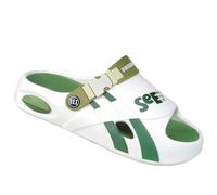 Gyios Chanclas Hombre Mens Carta Impresión Eva Diapositivas, Hebilla Ajustable Zapatillas De Cojín Nube, Antideslizante Diapositivas Al Aire Libre Verano Transpirable-white-44 45