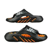 Gyios Chanclas Hombre Zapatillas De Masaje Verano para Hombre, Sandalias Interiores Y Exteriores, Zapatos Informales Playa, Suela Blanda, Talla Grande-Naranja Negro-46-47