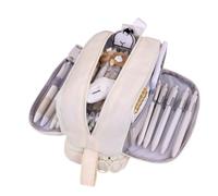 Gyios Estuche Fold-Open Multi-Grid Bolsa De Lápiz, Papelería con Cremallera Gran Capacidad para El Estudiante Regreso A La Escuela