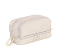 Gyios Estuche para Lápices Bolsa De Almacenamiento Papelería Tela Caja Lápiz Multi-Compartimento Lila con Correa Transporte Suministros Aprendizaje Escolar