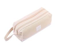 Gyios Estuche para Lápices Bolsa De Lápiz Multi-Cremallera Peach-Naranja, Papelería Tela Oxford Mano con Etiqueta Suministros Escolares