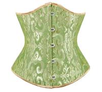 Gyios Fajas Reductoras Mujer Vintage Underbust Corset Top Mujeres Jacquard Gótico Plástico Huesos Vascos Body Shaper Adelgazar Cintura Entrenador Bustier-Green-m