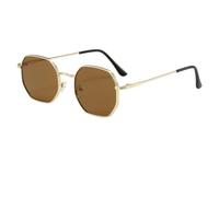 Gyios Gafas De Sol Doble Puente Hexagonales para Las Mujeres, Marco Metal Gradiente Lente Púrpura Rosa Uv400 Moda Sombras Al Aire Libre