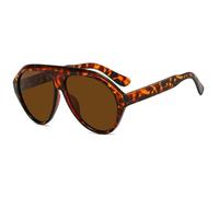 Gyios gafas de sol Large Frame Sunglasses Women Men Trendy Fashion Shades Lightweight Face Shaping Eyewear Beach Travel Party Casual Style-c4leopard Tea