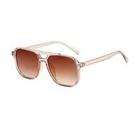 Gyios Gafas De Sol Marco Transparente Doble Puente Lente Marrón Gradiente para Viajes Diarios Al Aire Libre Y Turismo