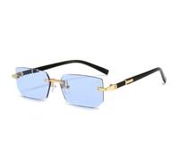 Gyios Gafas De Sol Rectángulo Sin Borde Gradiente-Tint Shades Bisagra Metal para Paseos Diarios La Ciudad del Ocio Al Aire Libre