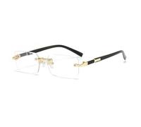 Gyios Gafas De Sol Rectángulo Sin Borde Gradiente-Tint Shades Bisagra Metal para Paseos Diarios La Ciudad del Ocio Al Aire Libre