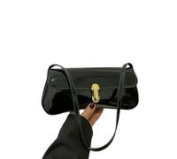 Gyios Handtasche Frauen Vintage Faux Oiled Leder Klappenlappen -schulter -unterarmtasche, Schnalle -einkaufstasche Geeignet Für Dating, Ausflug, Party, Party-schwarz
