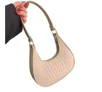 Gyios Handtasche Lässige Umhängetaschen Frauen Fühlen Steinmuster Unterarmtasche Mode Exquisite Halbmond -satteltaschen Damen Fortgeschrittene Achselhöhlen -tasche-khaki