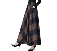 Gyios Minifalda Damas Falda Mujeres 1 * Cóctel Otoño Alta Cintura Moda Noche Suelta Vintage Partido Plisado Maxi Más Tamaño Impreso-Coffee-XL-China Mainland