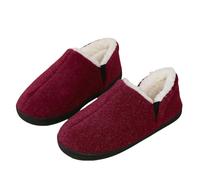 Gyios Pantuflas Zapatillas De Invierno para Mujer, Zapatos Algodón Hombre, Moda Actividades Al Aire Libre, Cálidas Informales, Planos Cortos Interiores-rojo-42-43