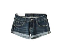 Gyios Shorts Vaqueros Mujer Pantalones Cortos Mujeres Rectos Denim Cintura Baja Sexy Delgado Jeans Bolsillos Empalmados Verano Casual Básicos Corto-Deep Blue-s