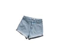 Gyios Shorts Vaqueros Mujer Talla Alta Luz Lavar Rollo Doblado Pantalones Cortos De Denim Mujeres Delgado Casual Básico Jeans Verano-Light Blue-s