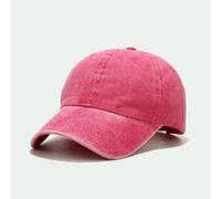 Gyios Sombrero de Pescador Gorra Béisbol Algodón Lavada Hombres Mujeres Casual Ajustable Al Aire Libre Camionero Snapback Calle Verano-Rosa Roja-Ajustable