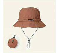 Gyios Sombrero de Pescador Gorra del Impermeable Verano Cubo Camping Senderismo Alpinismo Gorro Sol Anti-UV con La Bolsa Almacenamiento-Rojo-un Tamaño