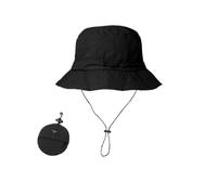 Gyios Sombrero de Pescador Gorra del Impermeable Verano Cubo Camping Senderismo Alpinismo Gorro Sol Anti-UV con La Bolsa Almacenamiento-Negro-un Tamaño