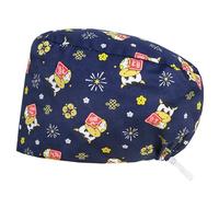 Gyios Sombrero de Pescador Gorra Quirúrgica Trabajo Respirable Impresión Conejo Afortunado Limpieza Salón Belleza Enfermería Dental Médica Ajustable para Mujeres-k758-un Tamaño