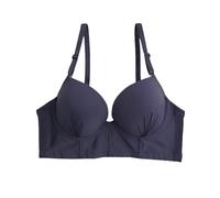 Gyios Sujetador Bras De Mujer Volado V Cuello Suave Brazalete Everyday Bushirt Brazettes Empuje-azul-85b