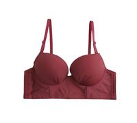 Gyios Sujetador Bras De Mujer Volado V Cuello Suave Brazalete Everyday Bushirt Brazettes Empuje-rojo-70b