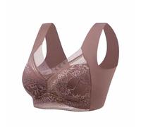 Gyios Sujetador Damas De Gran Tamaño para Mujer Cobertura Completa Taza Suave Y Ropa Interior Cultivo Bralette con Correa Ancha-mi-l