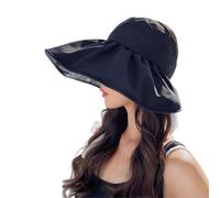 Gyios Sun Hat 1pcs Verano Vacío Superior Ancho Borde Plegable Sombrero De Sol Mujeres Protector Solar Cubo Mujer para Otoño Senderismo Al Aire Libre Pesca Gorras Playa-Black