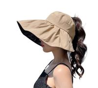 Gyios Sun Hat 1pcs Verano Vacío Superior Ancho Borde Plegable Sombrero De Sol Mujeres Protector Solar Cubo Mujer para Otoño Senderismo Al Aire Libre Pesca Gorras Playa-khika