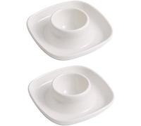 GYJZZW Huevera para huevos hervidos suaves, soporte de cerámica para huevos, soporte para huevos hervidos para desayuno, plato de cerámica para huevos, plato para servir huevos (2 unidades, A1)