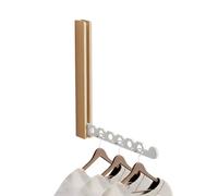 GYJZZW Percha plegable de nogal para colgar en la pared, estante de secado de lavandería, plegable, ahorro de espacio para lavandería, organizador de almacenamiento de ropa (madera de haya blanca)