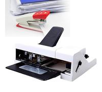 GYKOZY Grapadora de Escritorio Plana/de Caballete de Alta Resistencia, eléctrica de Doble Cabezal, con Profundidad de Papel Ajustable de 2 a 21 cm, Grosor de encuadernación de 50 Hojas