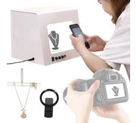 GYKOZY Kit de Caja de luz para joyería Mini Photo Studio Tent, Caja de luz de fotografía LED para Productos pequeños, Tienda de luz con filtros de Estrellas, soporta Colocar/Colgar Joyas (M)